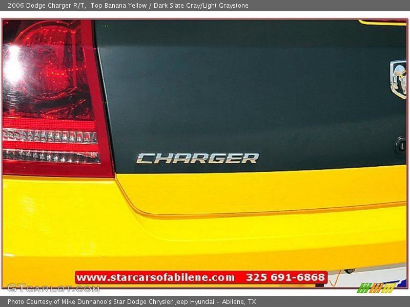 Top Banana Yellow / Dark Slate Gray/Light Graystone 2006 Dodge Charger R/T