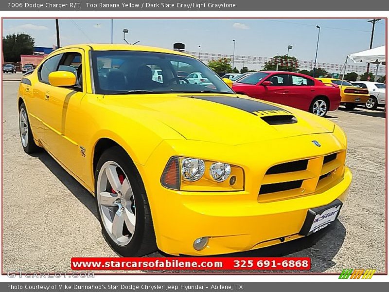 Top Banana Yellow / Dark Slate Gray/Light Graystone 2006 Dodge Charger R/T