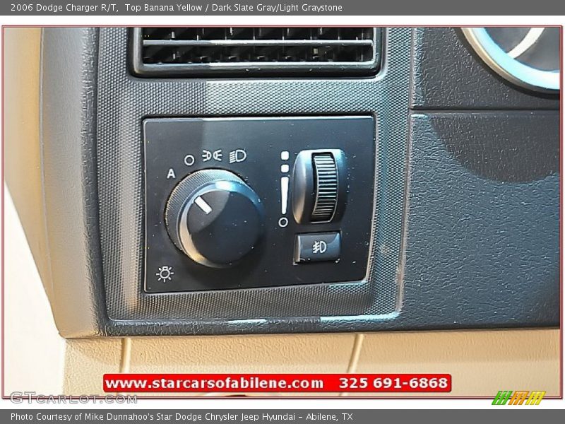 Top Banana Yellow / Dark Slate Gray/Light Graystone 2006 Dodge Charger R/T