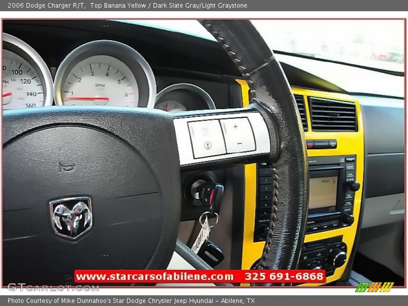 Top Banana Yellow / Dark Slate Gray/Light Graystone 2006 Dodge Charger R/T
