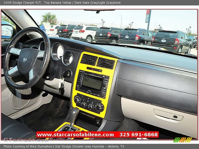 Top Banana Yellow / Dark Slate Gray/Light Graystone 2006 Dodge Charger R/T