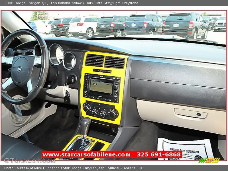 Top Banana Yellow / Dark Slate Gray/Light Graystone 2006 Dodge Charger R/T