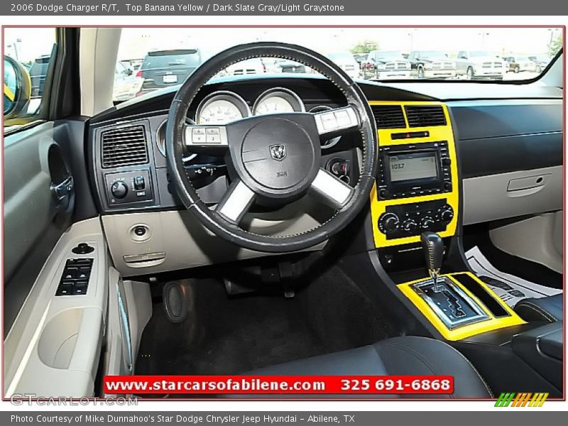 Top Banana Yellow / Dark Slate Gray/Light Graystone 2006 Dodge Charger R/T