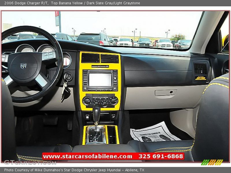 Top Banana Yellow / Dark Slate Gray/Light Graystone 2006 Dodge Charger R/T