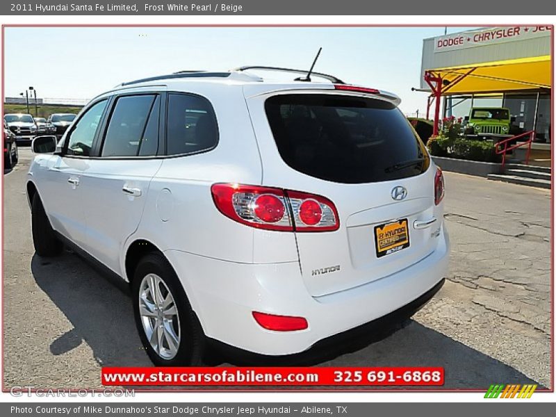 Frost White Pearl / Beige 2011 Hyundai Santa Fe Limited