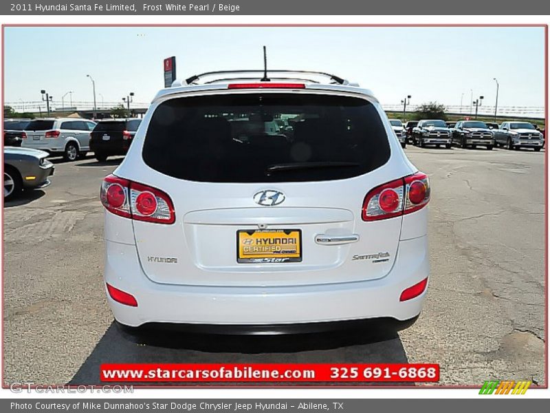 Frost White Pearl / Beige 2011 Hyundai Santa Fe Limited