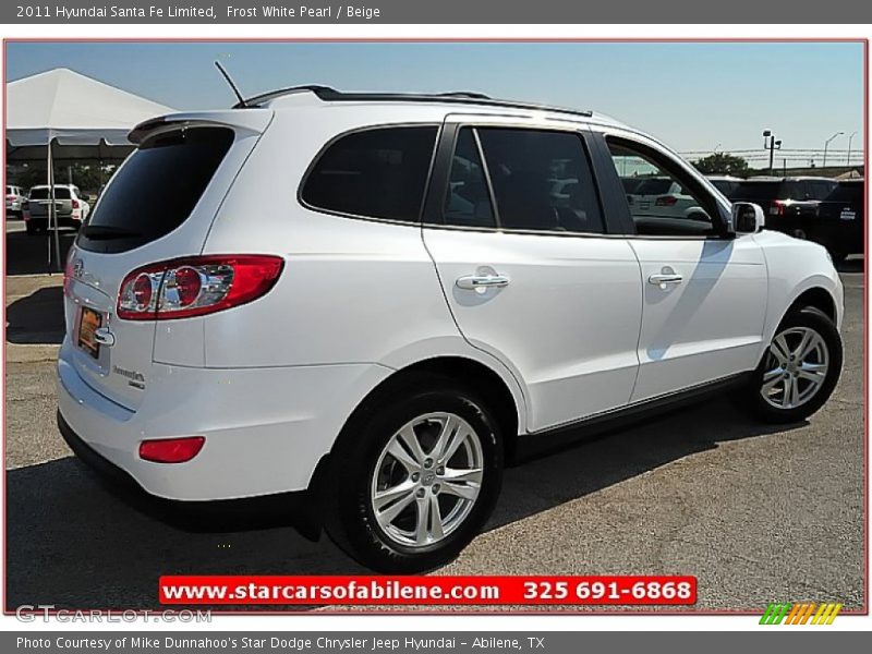 Frost White Pearl / Beige 2011 Hyundai Santa Fe Limited