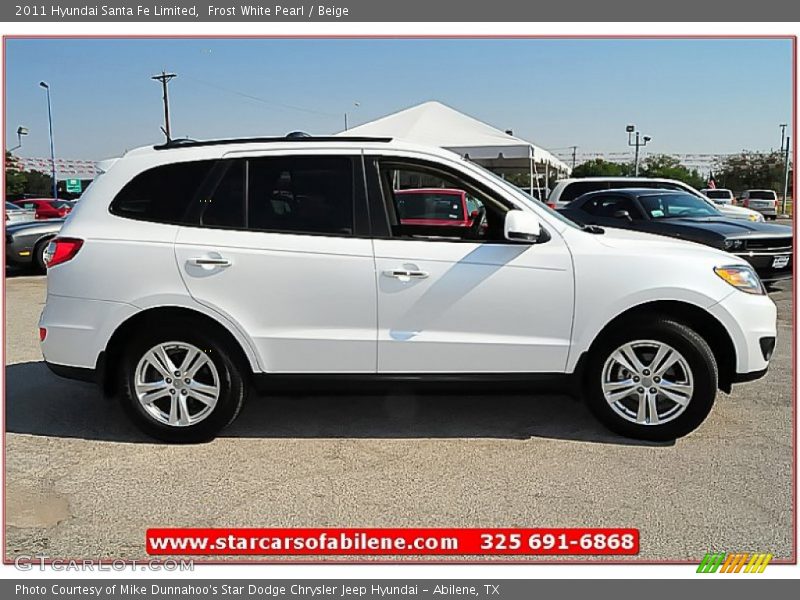 Frost White Pearl / Beige 2011 Hyundai Santa Fe Limited