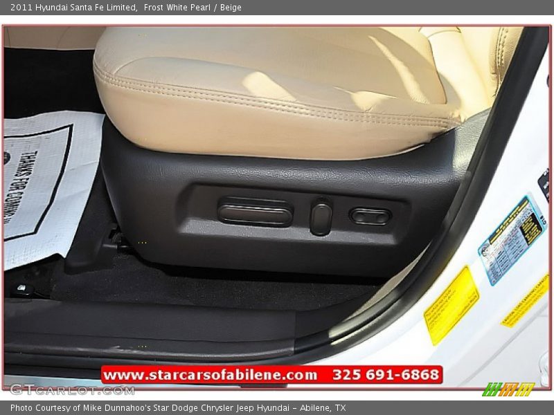 Frost White Pearl / Beige 2011 Hyundai Santa Fe Limited