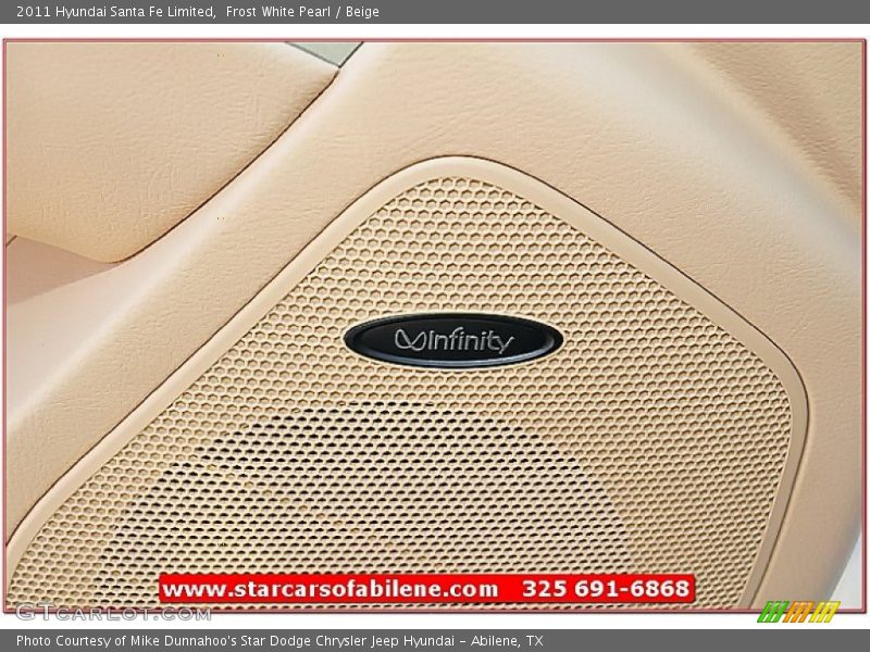 Frost White Pearl / Beige 2011 Hyundai Santa Fe Limited