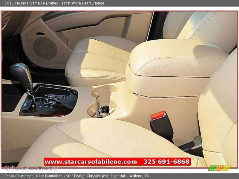 Frost White Pearl / Beige 2011 Hyundai Santa Fe Limited