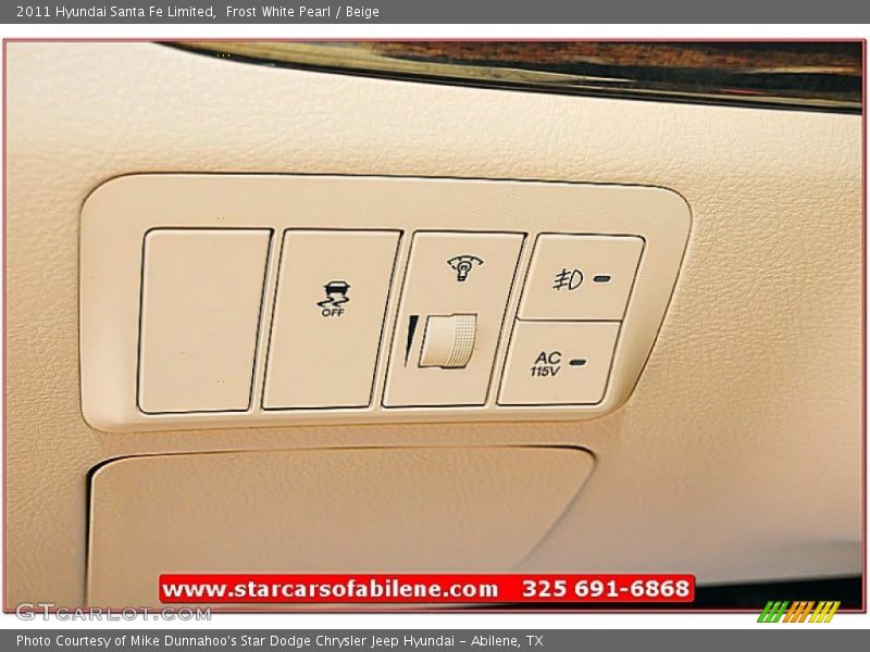 Frost White Pearl / Beige 2011 Hyundai Santa Fe Limited