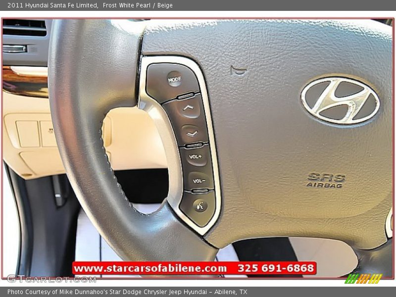 Frost White Pearl / Beige 2011 Hyundai Santa Fe Limited