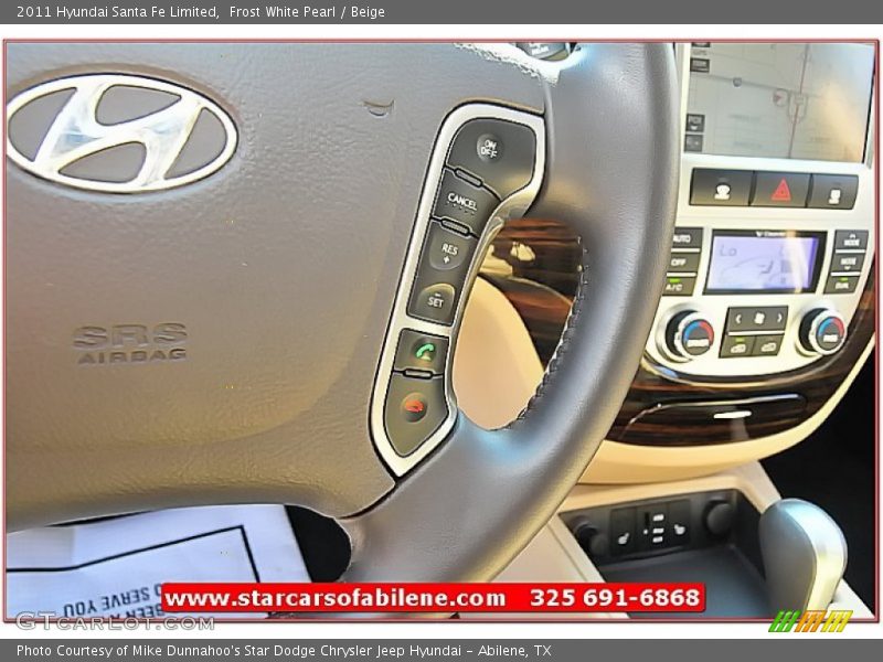 Frost White Pearl / Beige 2011 Hyundai Santa Fe Limited