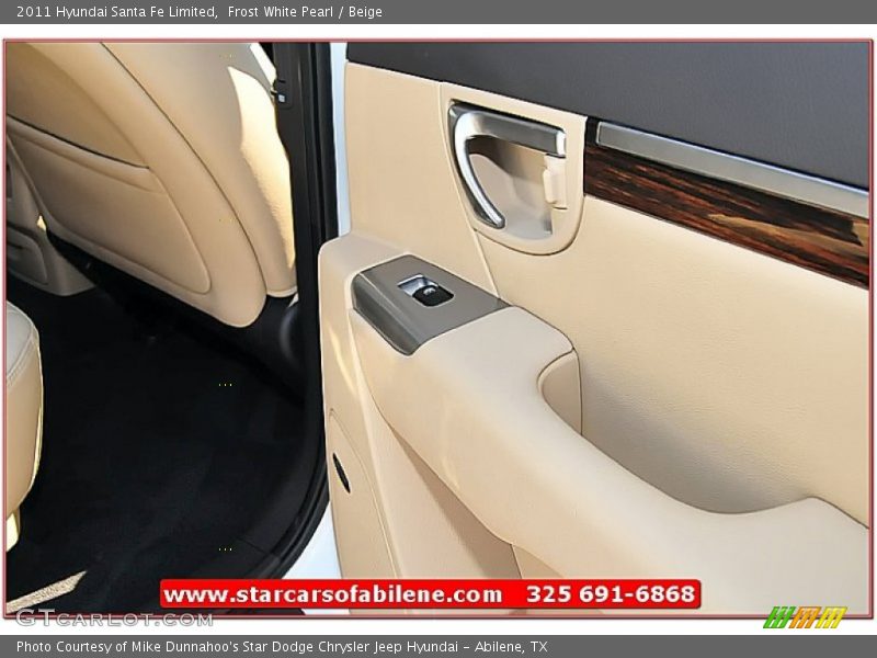 Frost White Pearl / Beige 2011 Hyundai Santa Fe Limited