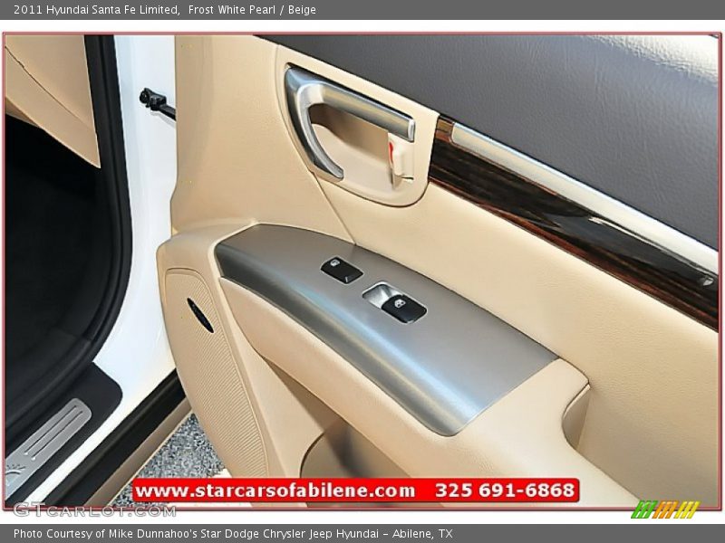Frost White Pearl / Beige 2011 Hyundai Santa Fe Limited