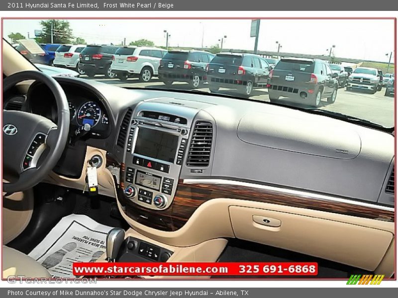 Frost White Pearl / Beige 2011 Hyundai Santa Fe Limited
