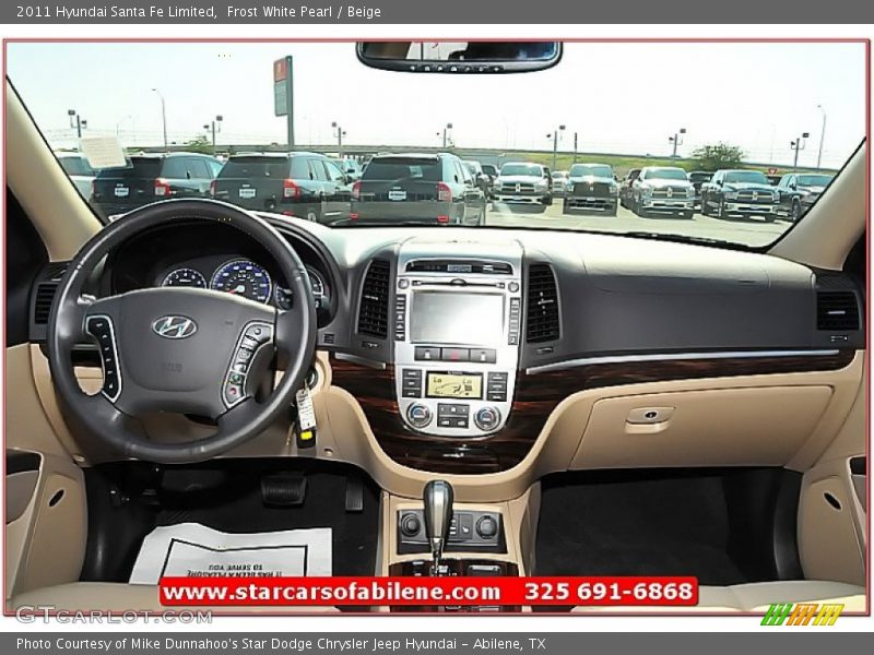 Frost White Pearl / Beige 2011 Hyundai Santa Fe Limited