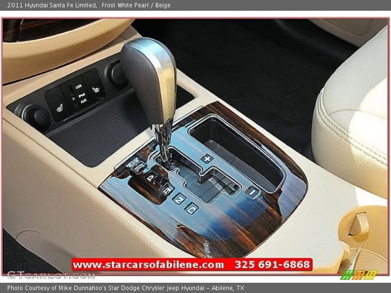 Frost White Pearl / Beige 2011 Hyundai Santa Fe Limited
