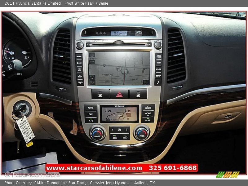 Frost White Pearl / Beige 2011 Hyundai Santa Fe Limited