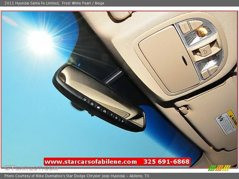 Frost White Pearl / Beige 2011 Hyundai Santa Fe Limited