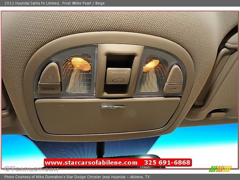 Frost White Pearl / Beige 2011 Hyundai Santa Fe Limited