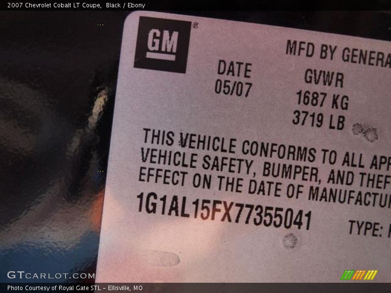 Black / Ebony 2007 Chevrolet Cobalt LT Coupe