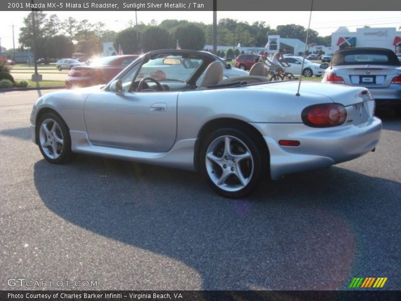 Sunlight Silver Metallic / Tan 2001 Mazda MX-5 Miata LS Roadster