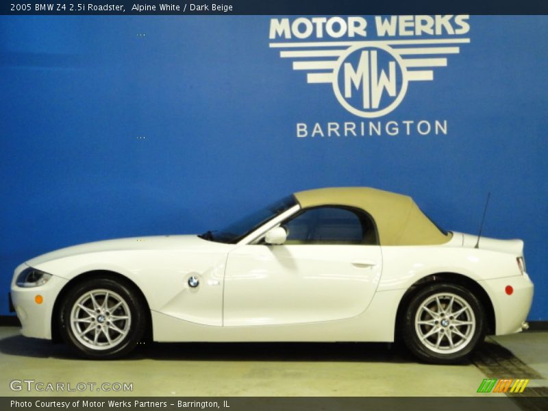 Alpine White / Dark Beige 2005 BMW Z4 2.5i Roadster