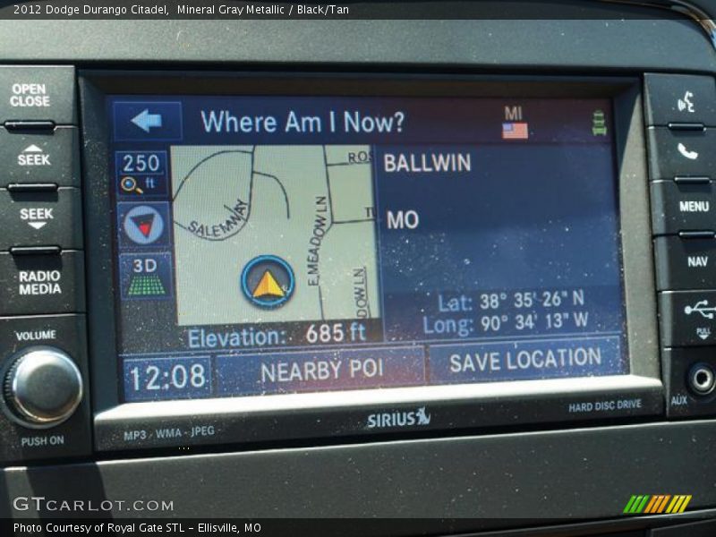 Mineral Gray Metallic / Black/Tan 2012 Dodge Durango Citadel