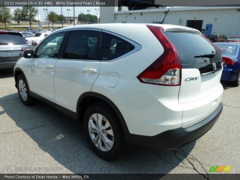 White Diamond Pearl / Beige 2012 Honda CR-V EX 4WD