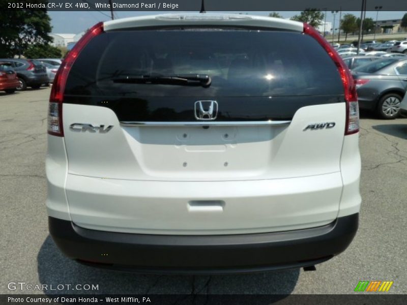 White Diamond Pearl / Beige 2012 Honda CR-V EX 4WD