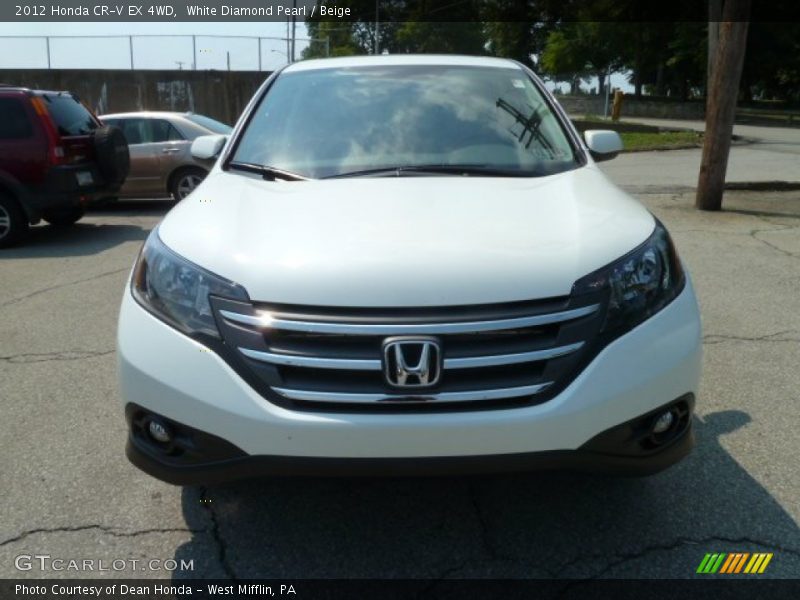 White Diamond Pearl / Beige 2012 Honda CR-V EX 4WD