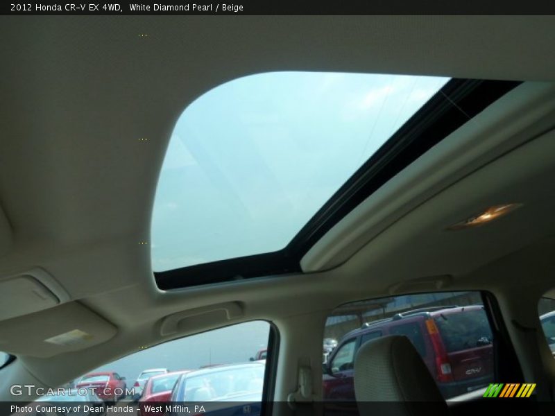 White Diamond Pearl / Beige 2012 Honda CR-V EX 4WD