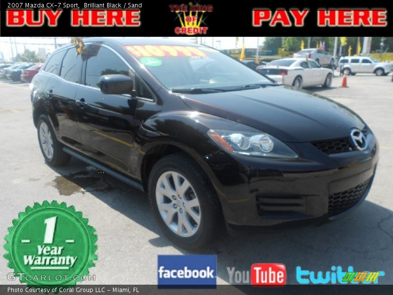 Brilliant Black / Sand 2007 Mazda CX-7 Sport