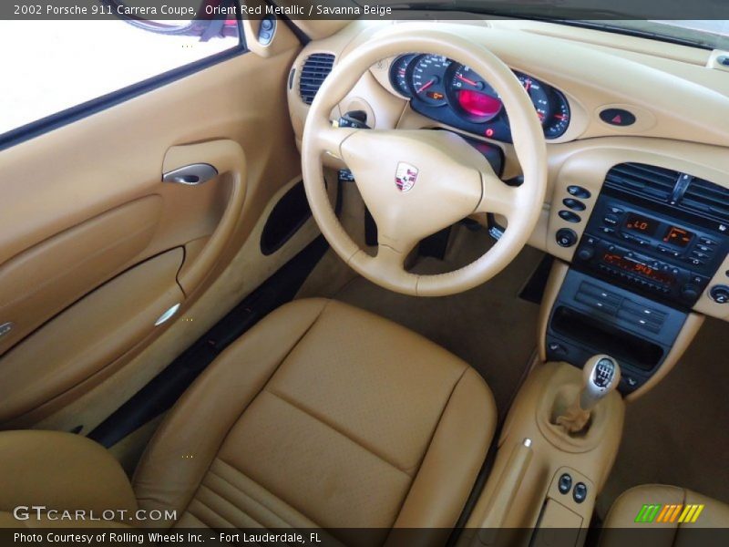 Orient Red Metallic / Savanna Beige 2002 Porsche 911 Carrera Coupe