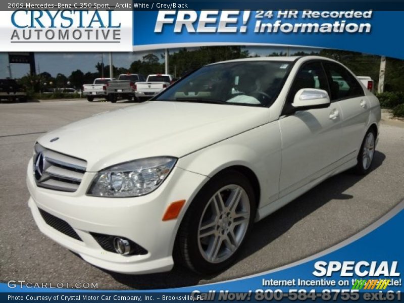 Arctic White / Grey/Black 2009 Mercedes-Benz C 350 Sport