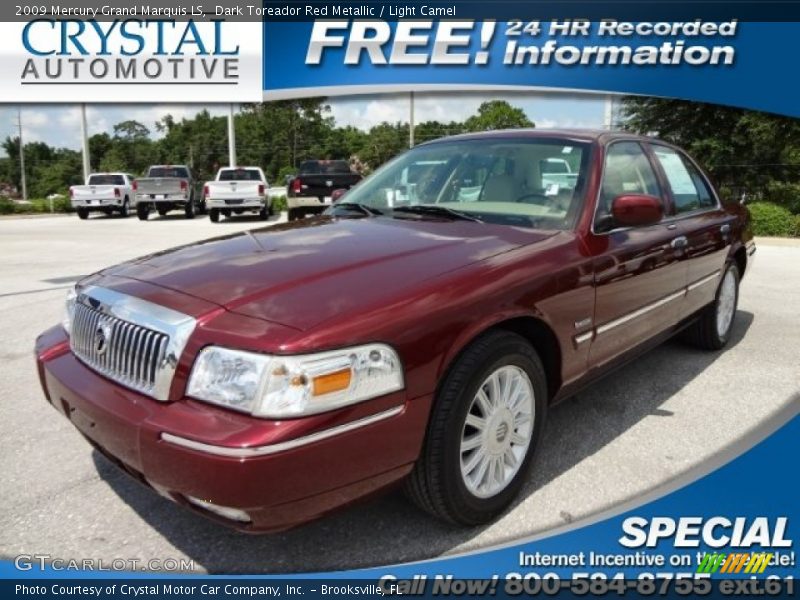 Dark Toreador Red Metallic / Light Camel 2009 Mercury Grand Marquis LS
