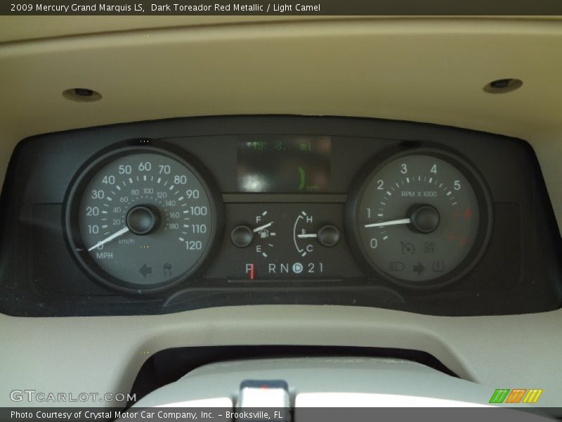 Dark Toreador Red Metallic / Light Camel 2009 Mercury Grand Marquis LS