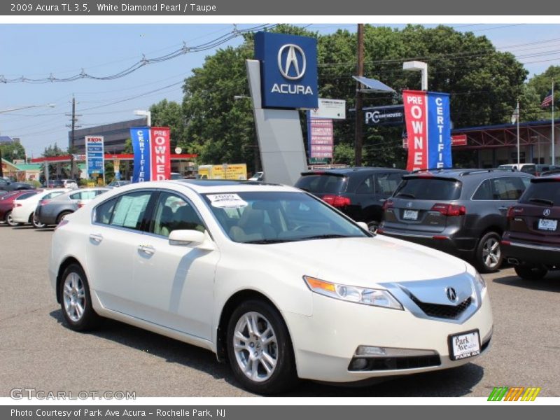 White Diamond Pearl / Taupe 2009 Acura TL 3.5