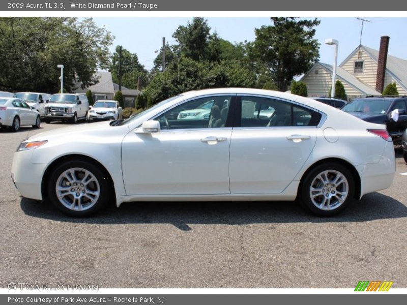 White Diamond Pearl / Taupe 2009 Acura TL 3.5