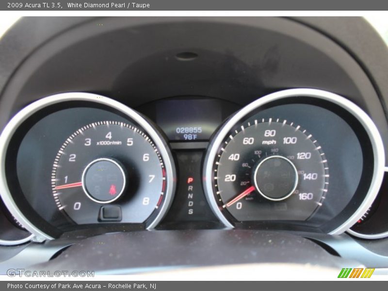 White Diamond Pearl / Taupe 2009 Acura TL 3.5