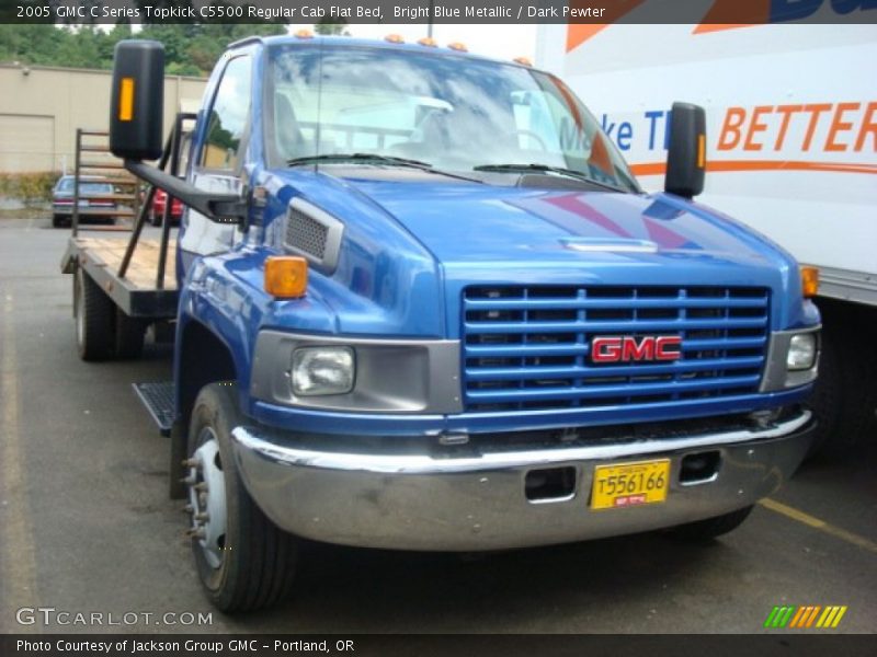 Bright Blue Metallic / Dark Pewter 2005 GMC C Series Topkick C5500 Regular Cab Flat Bed