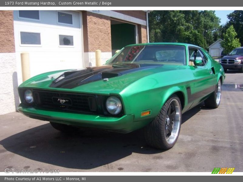 Custom Green Metallic / Beige 1973 Ford Mustang Hardtop
