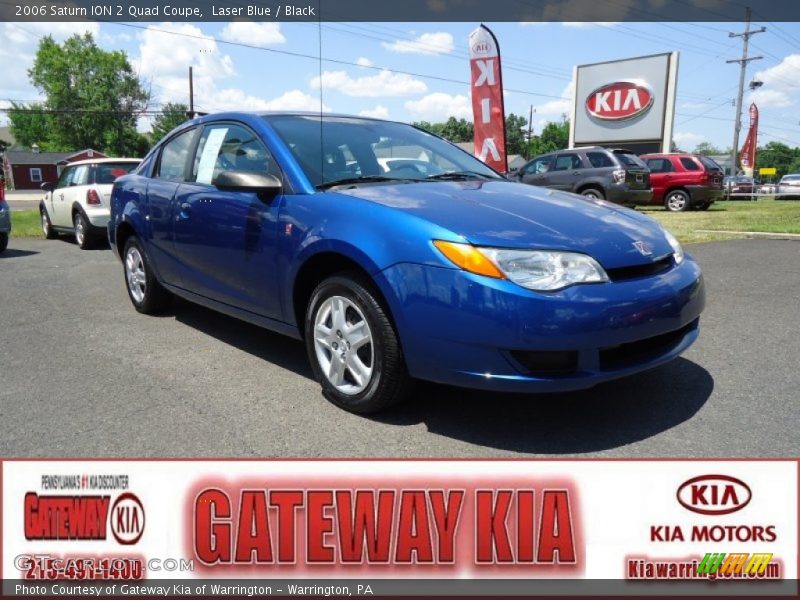 Laser Blue / Black 2006 Saturn ION 2 Quad Coupe