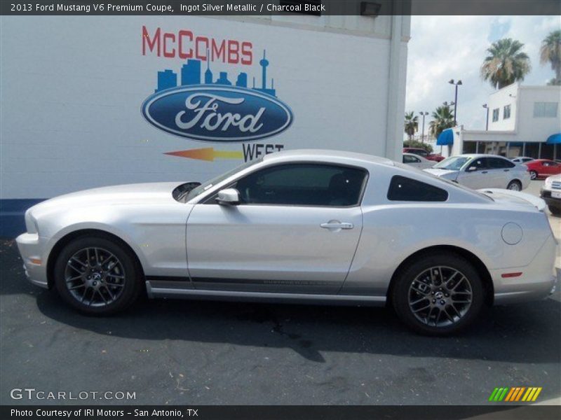 Ingot Silver Metallic / Charcoal Black 2013 Ford Mustang V6 Premium Coupe