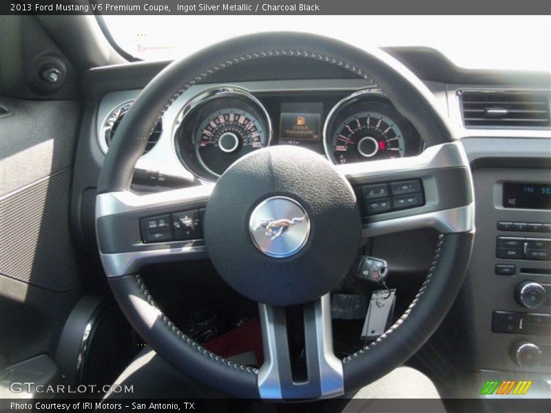 Ingot Silver Metallic / Charcoal Black 2013 Ford Mustang V6 Premium Coupe