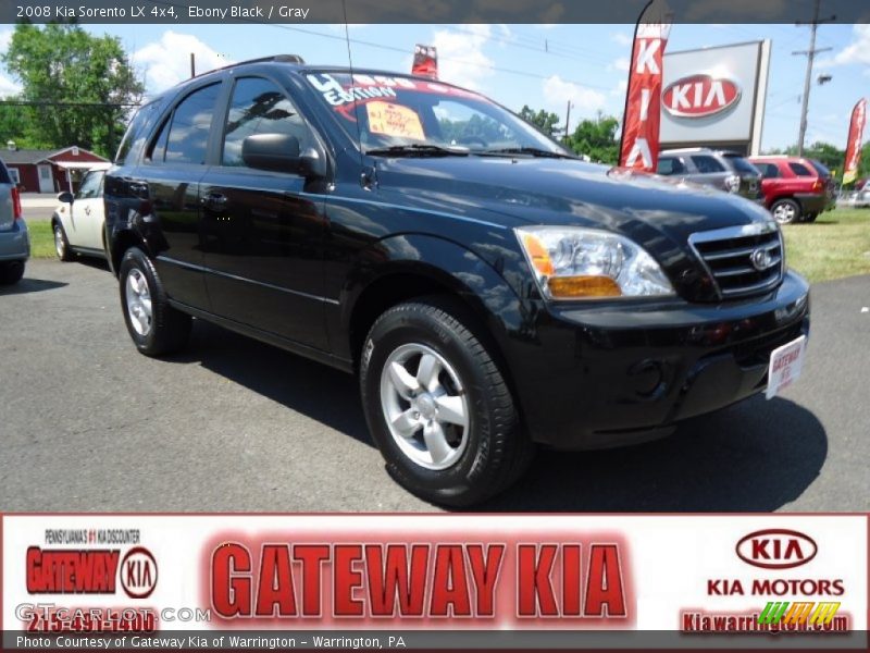 Ebony Black / Gray 2008 Kia Sorento LX 4x4