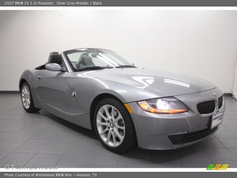 Silver Grey Metallic / Black 2007 BMW Z4 3.0i Roadster
