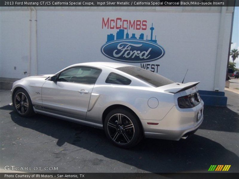 Ingot Silver Metallic / California Special Charcoal Black/Miko-suede Inserts 2013 Ford Mustang GT/CS California Special Coupe